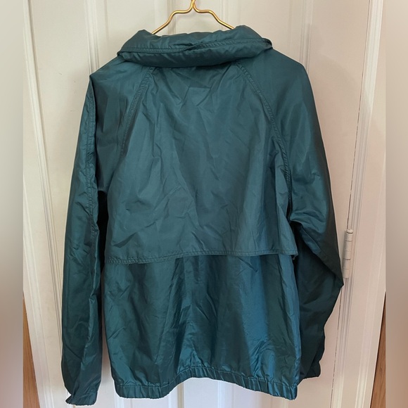 Vintage Eddie Bauer Vented Windbreaker. Green. Packable Hood. Size large - Picture 6 of 11